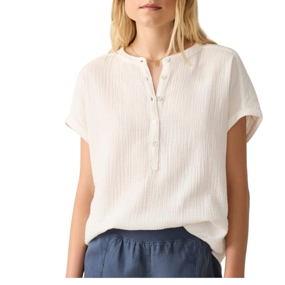 Faherty Dune Cotton Gauze Desmond Top
